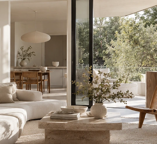 AI concept of a warm, Scandinavian-inspired interior